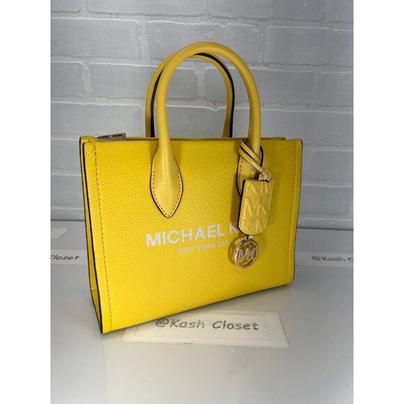 Michael Kors tote mirella small shopper top zip handbag crossbody daffodil multi - Picture 2 of 11